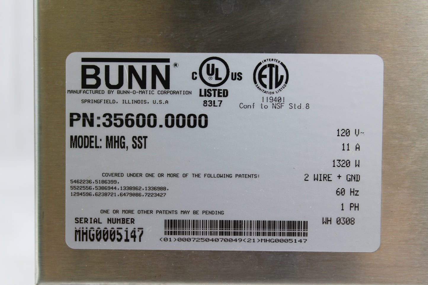 Bunn MHG SST Grinder