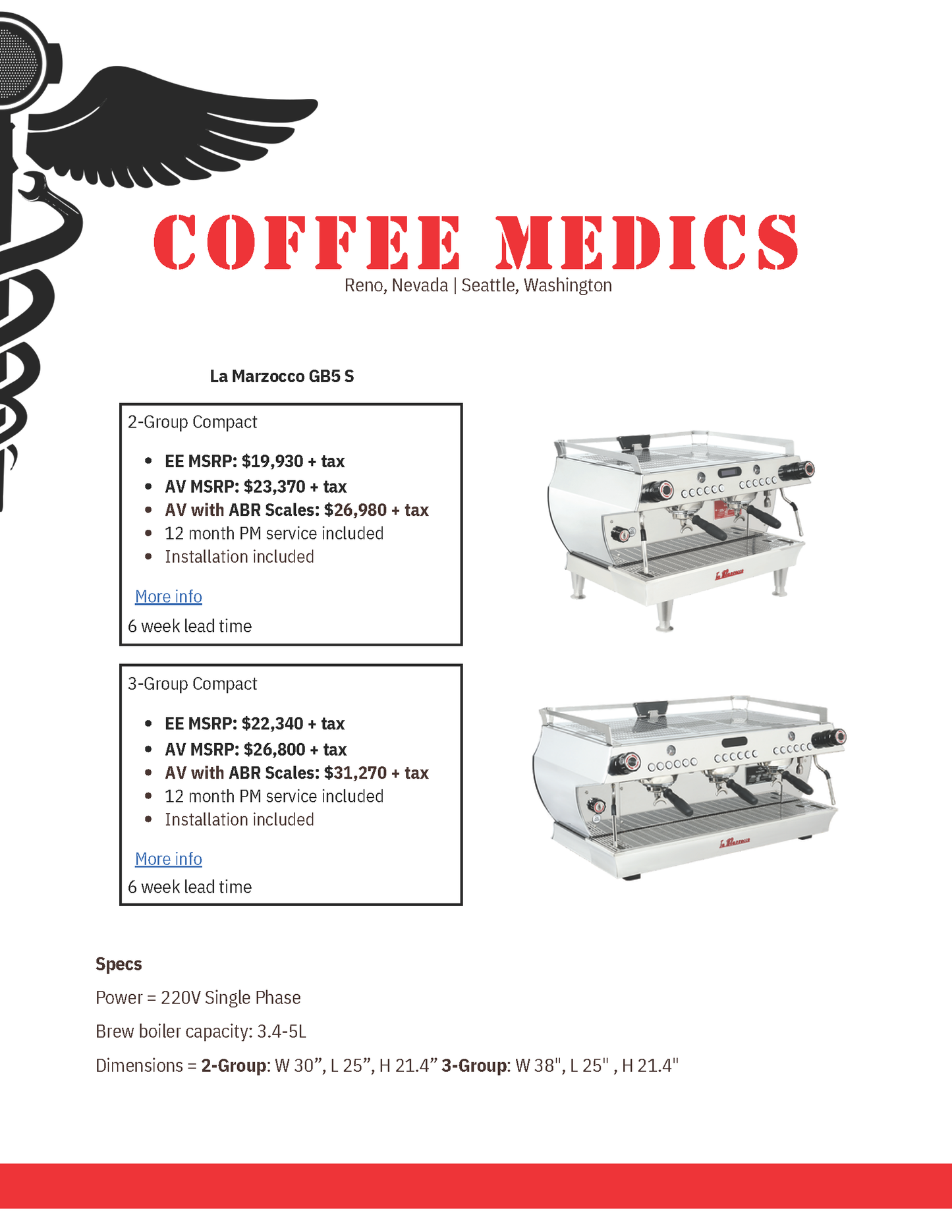 La Marzocco GB5 S 3-Group
