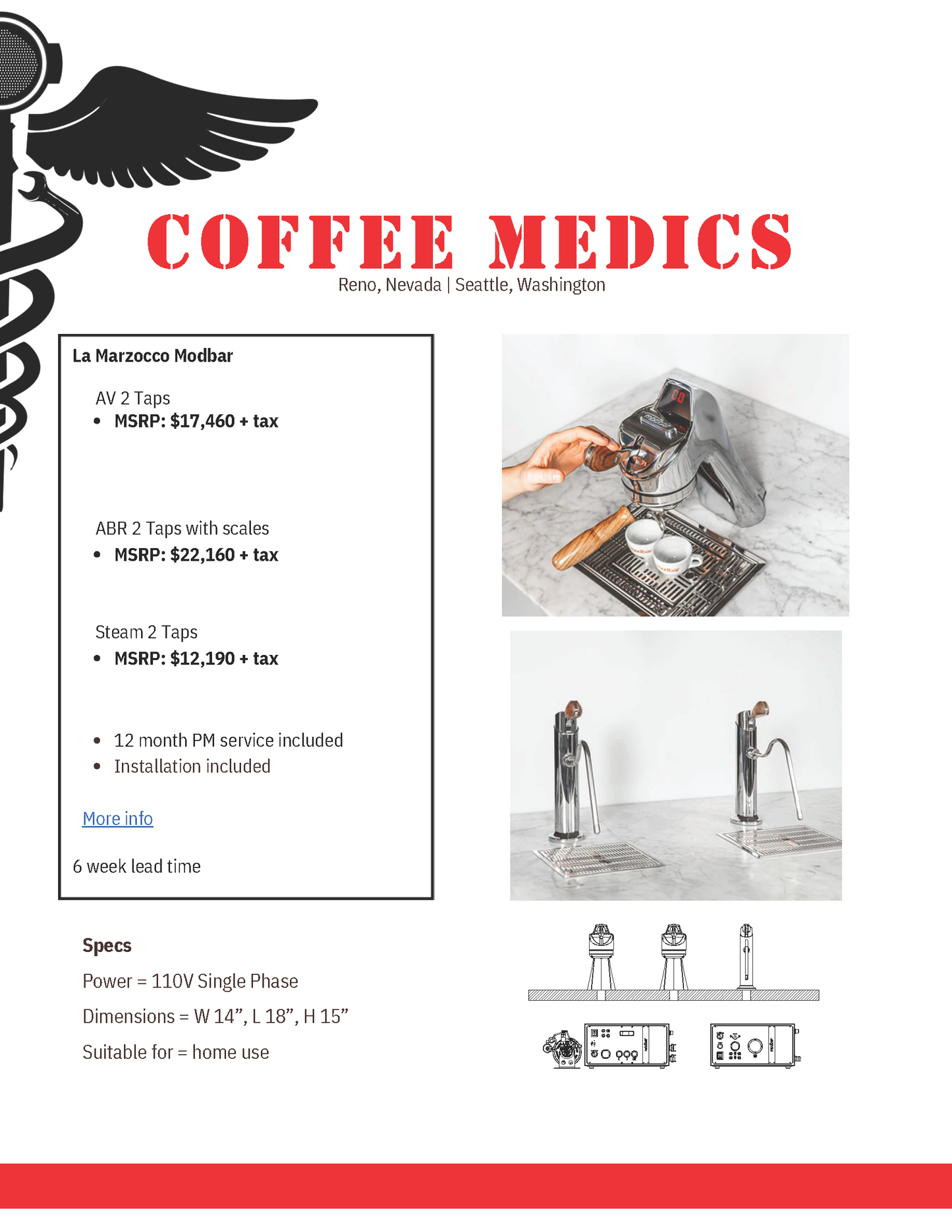 La Marzocco Modbar ABR 2 Taps with Scales