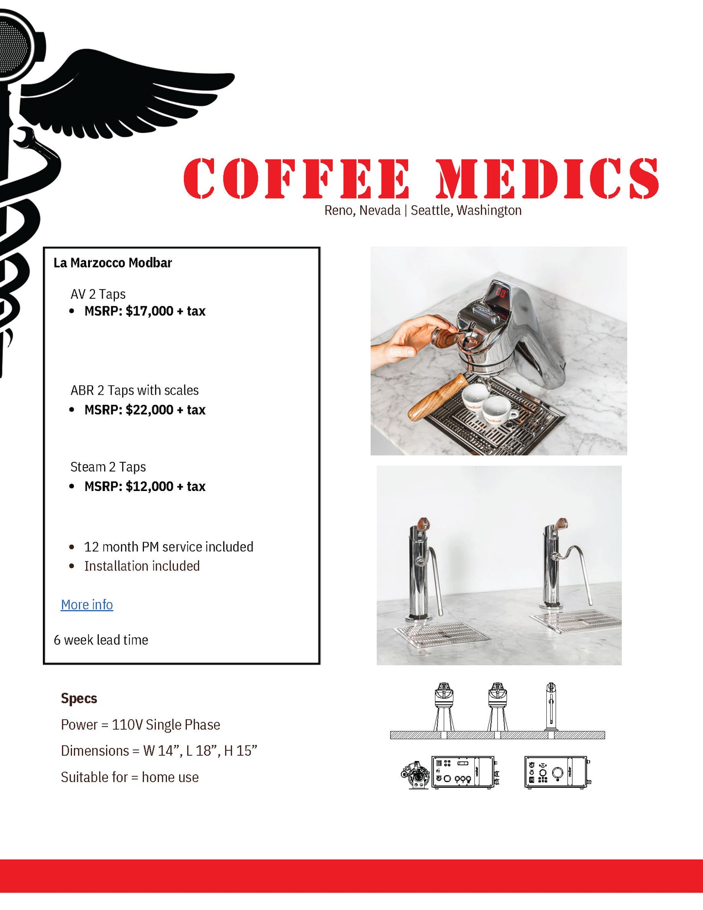 La Marzocco Modbar ABR 2 Taps with Scales